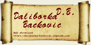 Daliborka Backović vizit kartica